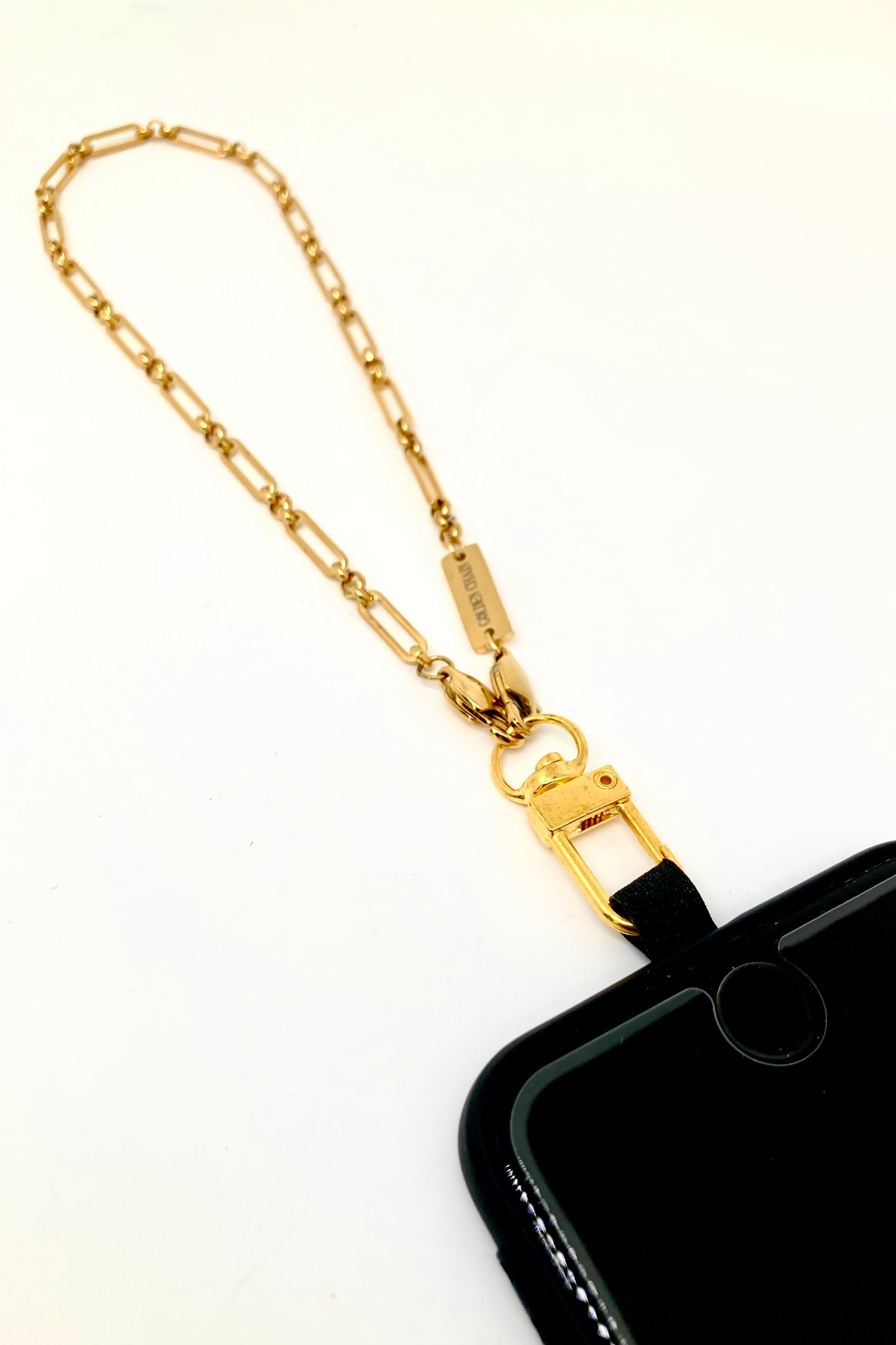 Chaîne de téléphone, bijou de téléphone en acier inoxydable doré à l'or fin 18K