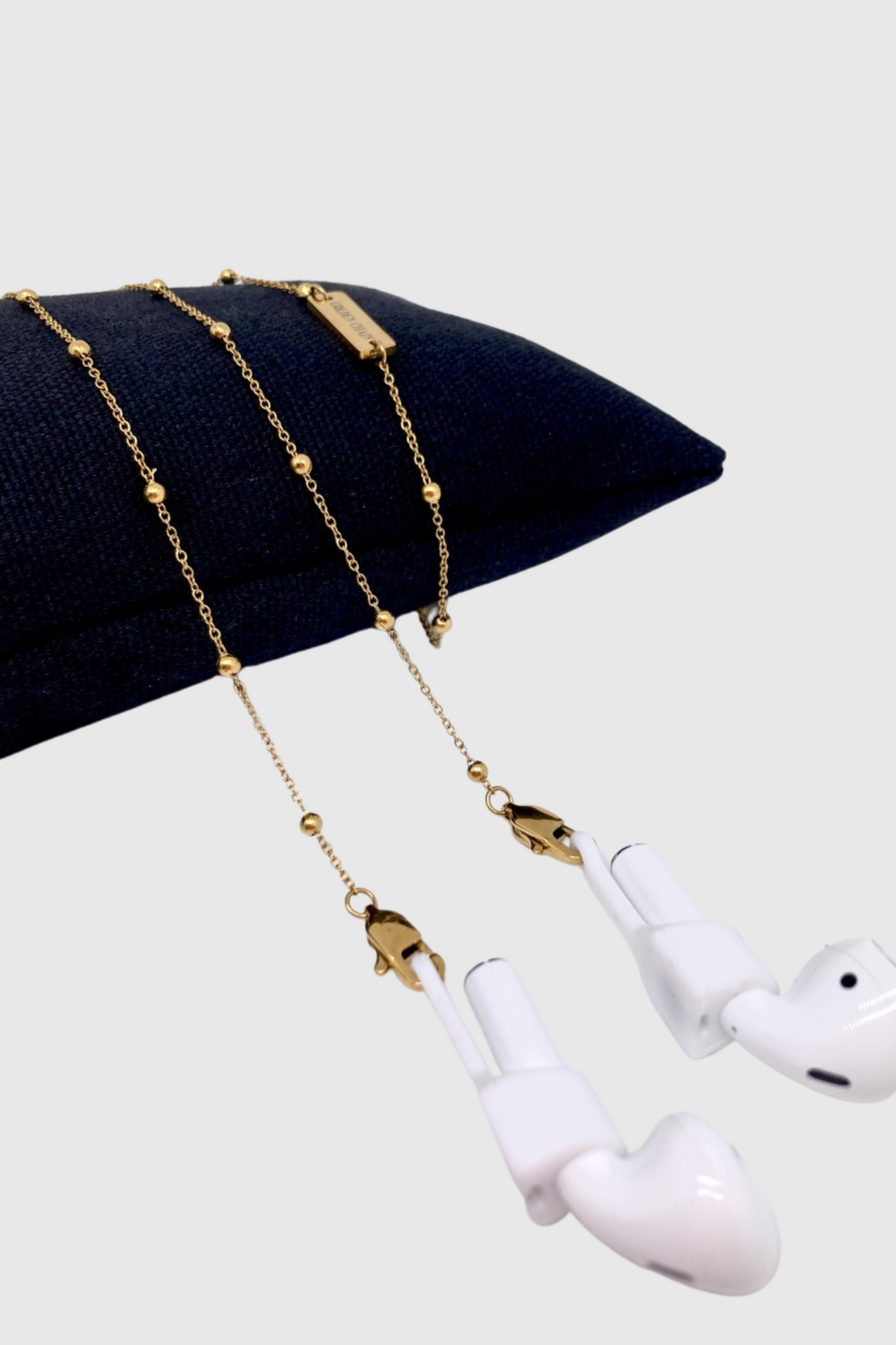 GOLDEN CHAIN - Chaîne pour AirPods ou chaîne de lunettes en acier inoxydable doré à l'or fin 18K