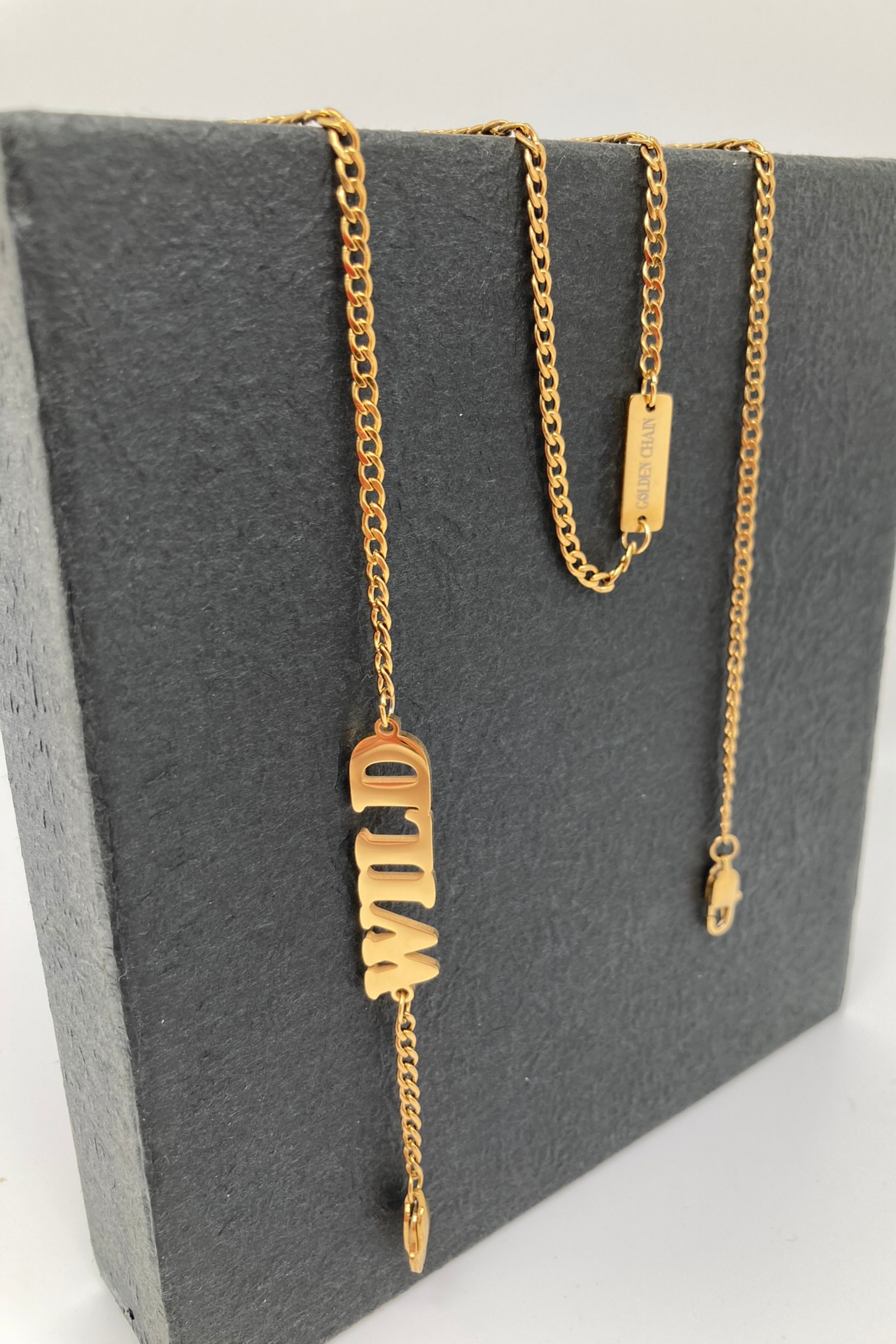 GOLDEN CHAIN - Chaîne pour AirPods ou lunettes en acier inoxydable doré à l'or fin 18K