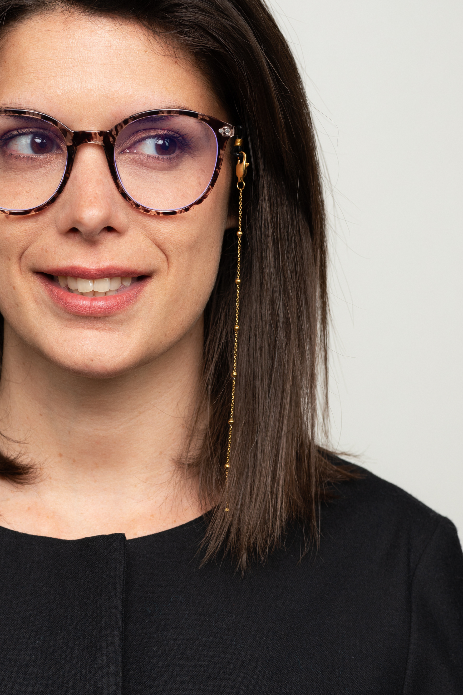 GOLDEN CHAIN - Chaîne pour AirPods ou chaîne de lunettes en acier inoxydable doré à l'or fin 18K