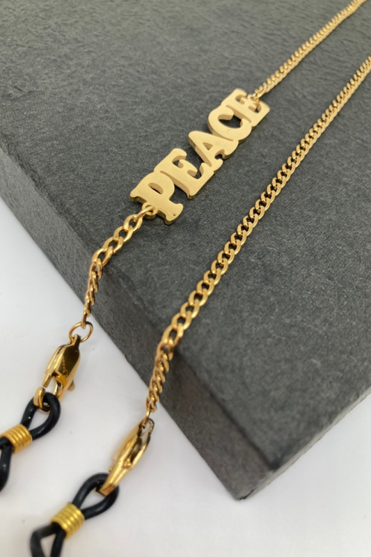 GOLDEN CHAIN - Chaîne pour AirPods ou lunettes en acier inoxydable doré à l'or fin 18K