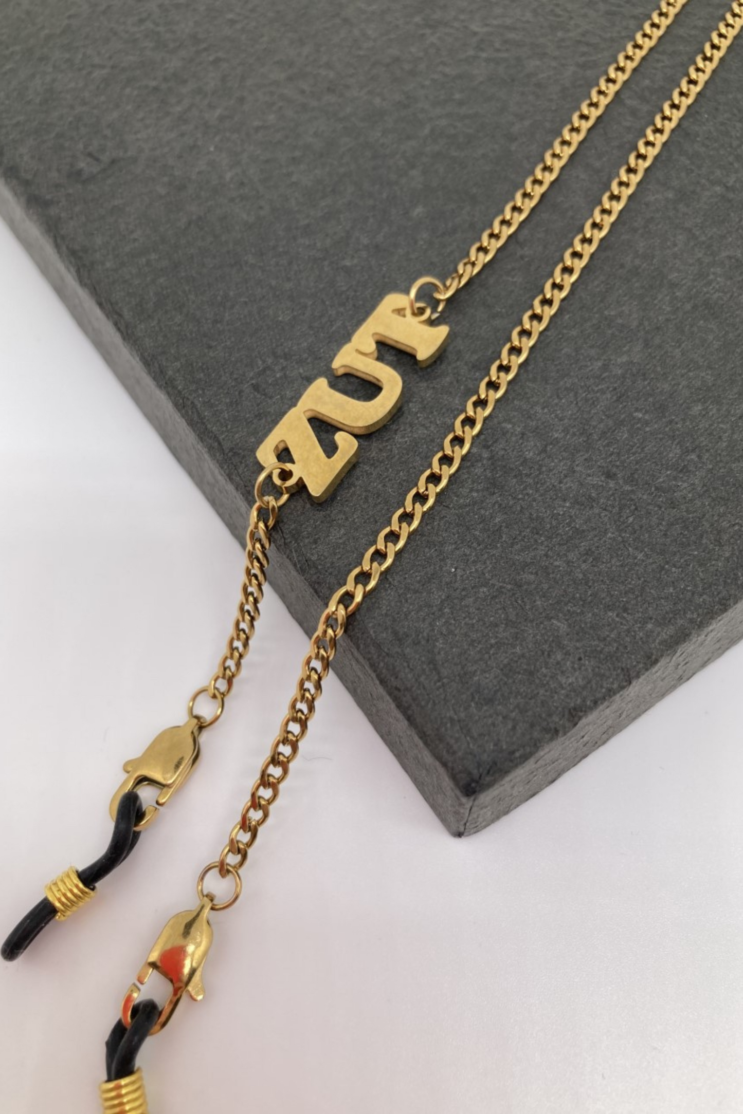 GOLDEN CHAIN - Chaîne pour AirPods ou lunettes en acier inoxydable doré à l'or fin 18K