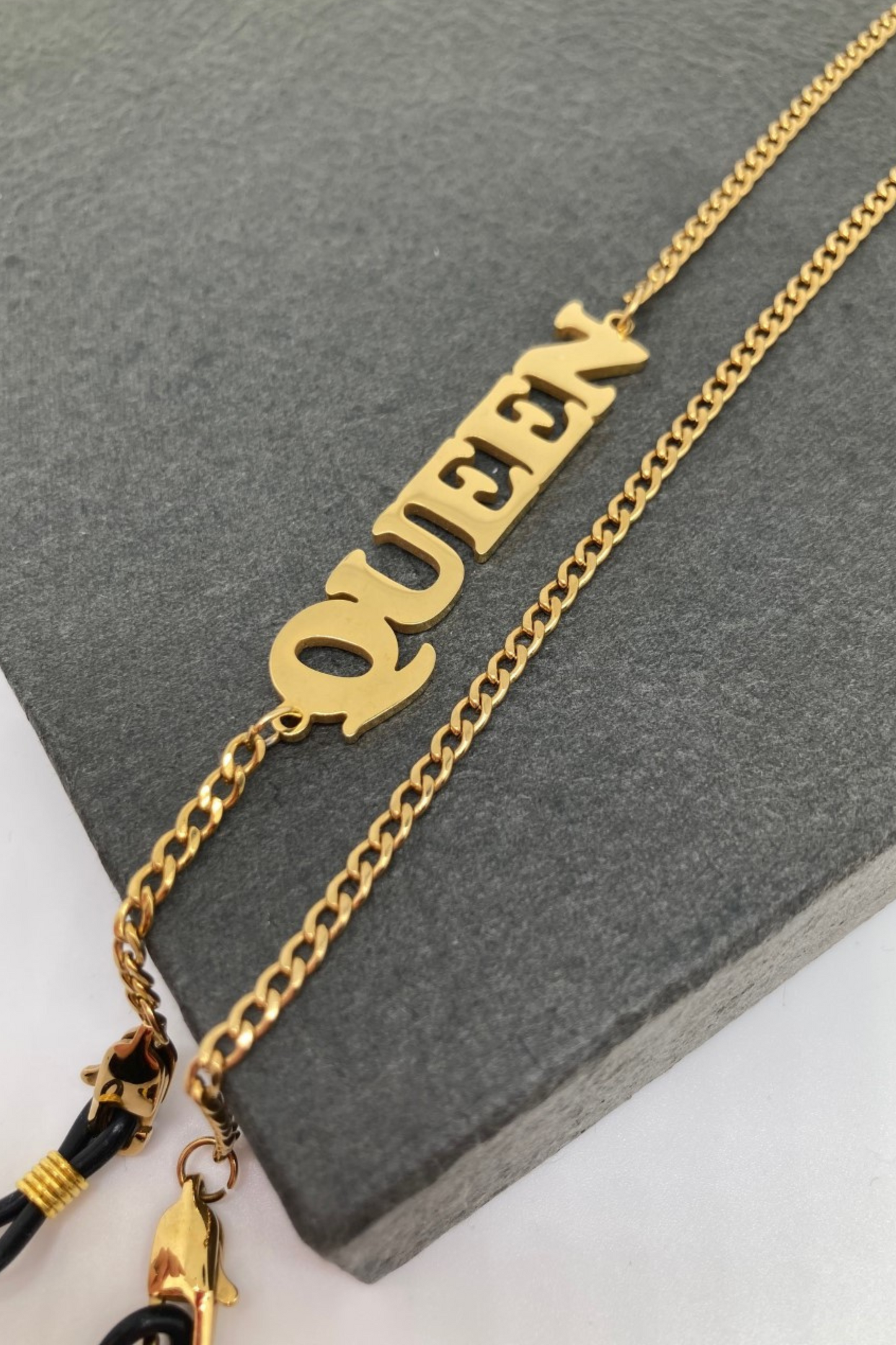 GOLDEN CHAIN - Chaîne pour AirPods ou lunettes en acier inoxydable doré à l'or fin 18K