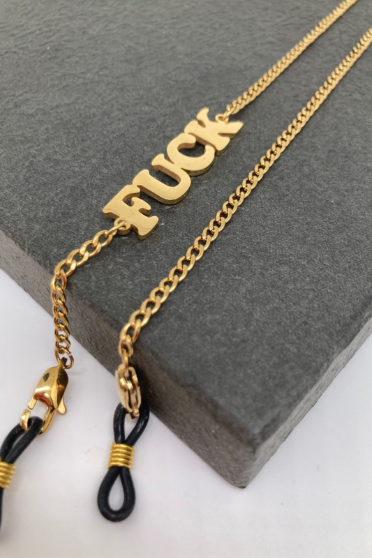 GOLDEN CHAIN - Chaîne pour AirPods ou lunettes en acier inoxydable doré à l'or fin 18K