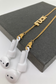 GOLDEN CHAIN - Chaîne pour AirPods ou lunettes en acier inoxydable doré à l'or fin 18K