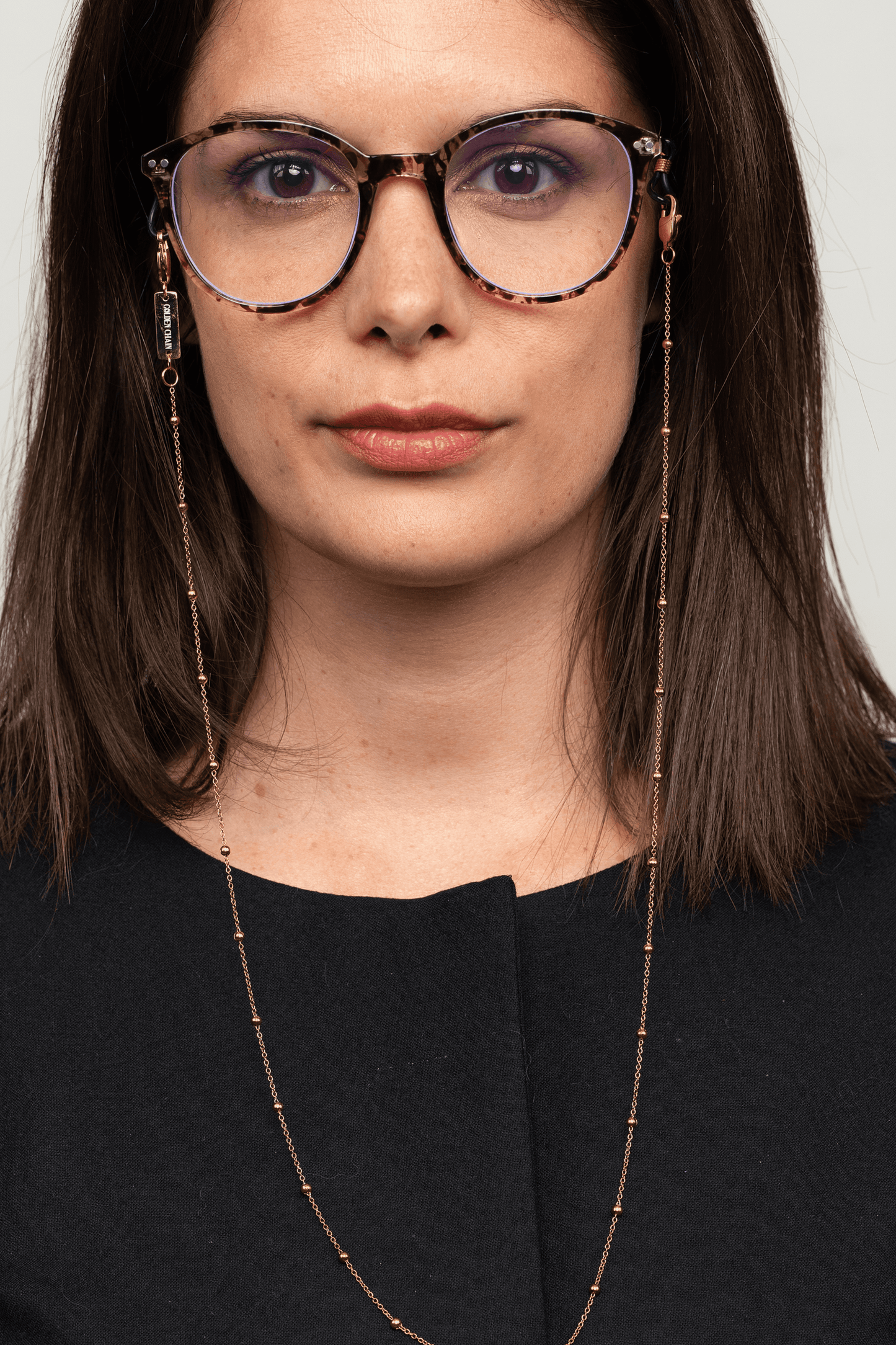 GOLDEN CHAIN - Chaîne pour AirPods ou chaîne de lunettes en acier inoxydable doré à l'or fin 18K