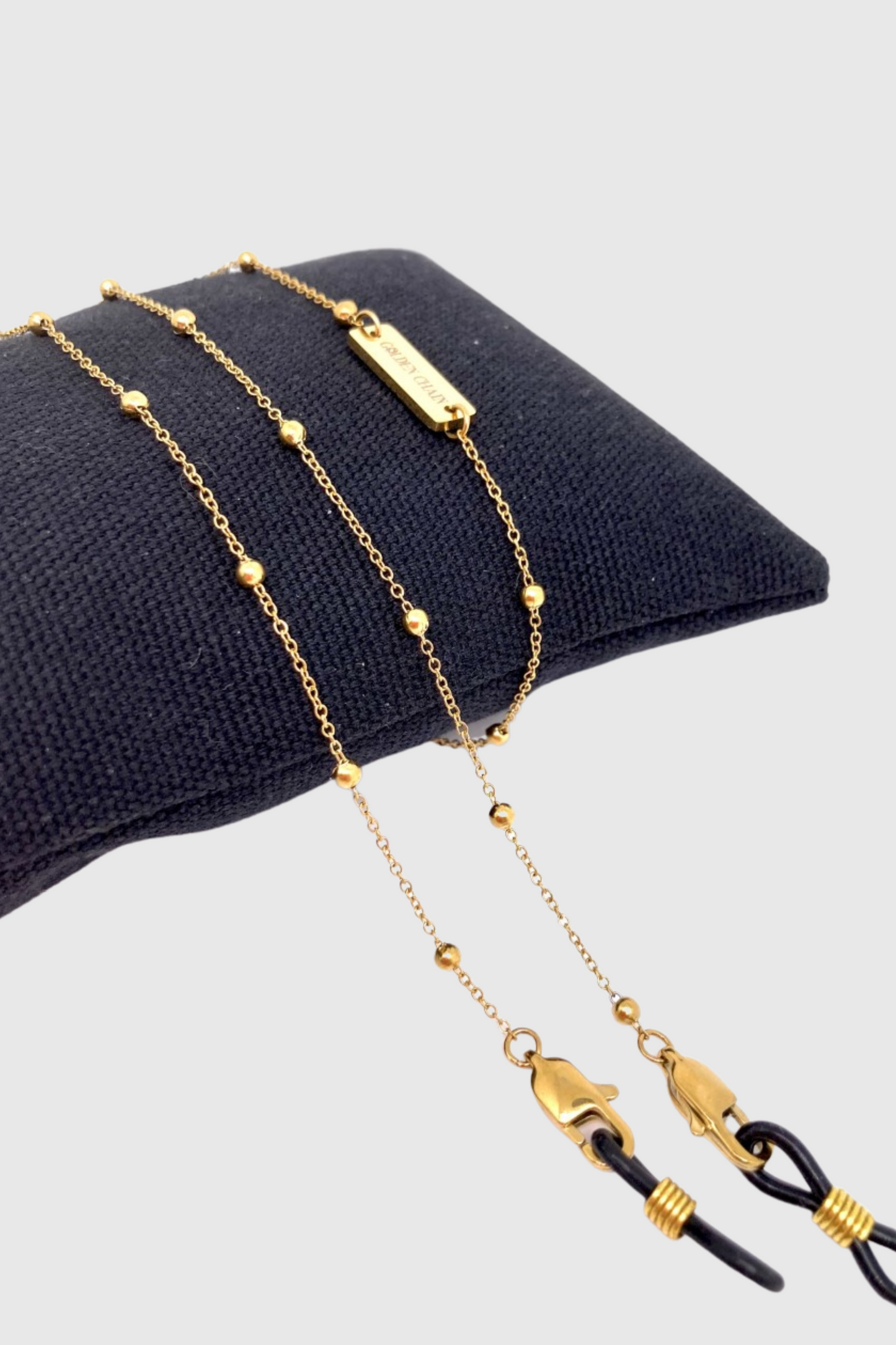 GOLDEN CHAIN - Chaîne pour AirPods ou chaîne de lunettes en acier inoxydable doré à l'or fin 18K